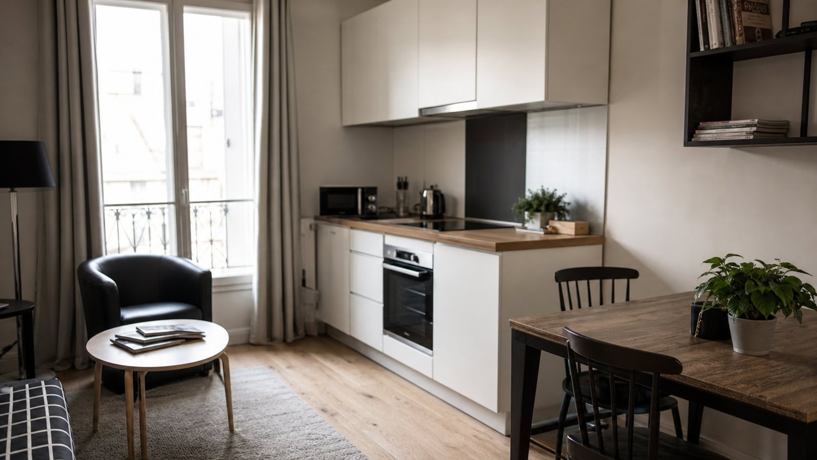 Bailleur comparant sur son bureau le contrat d'un studio meublé et celui d'un appartement vide